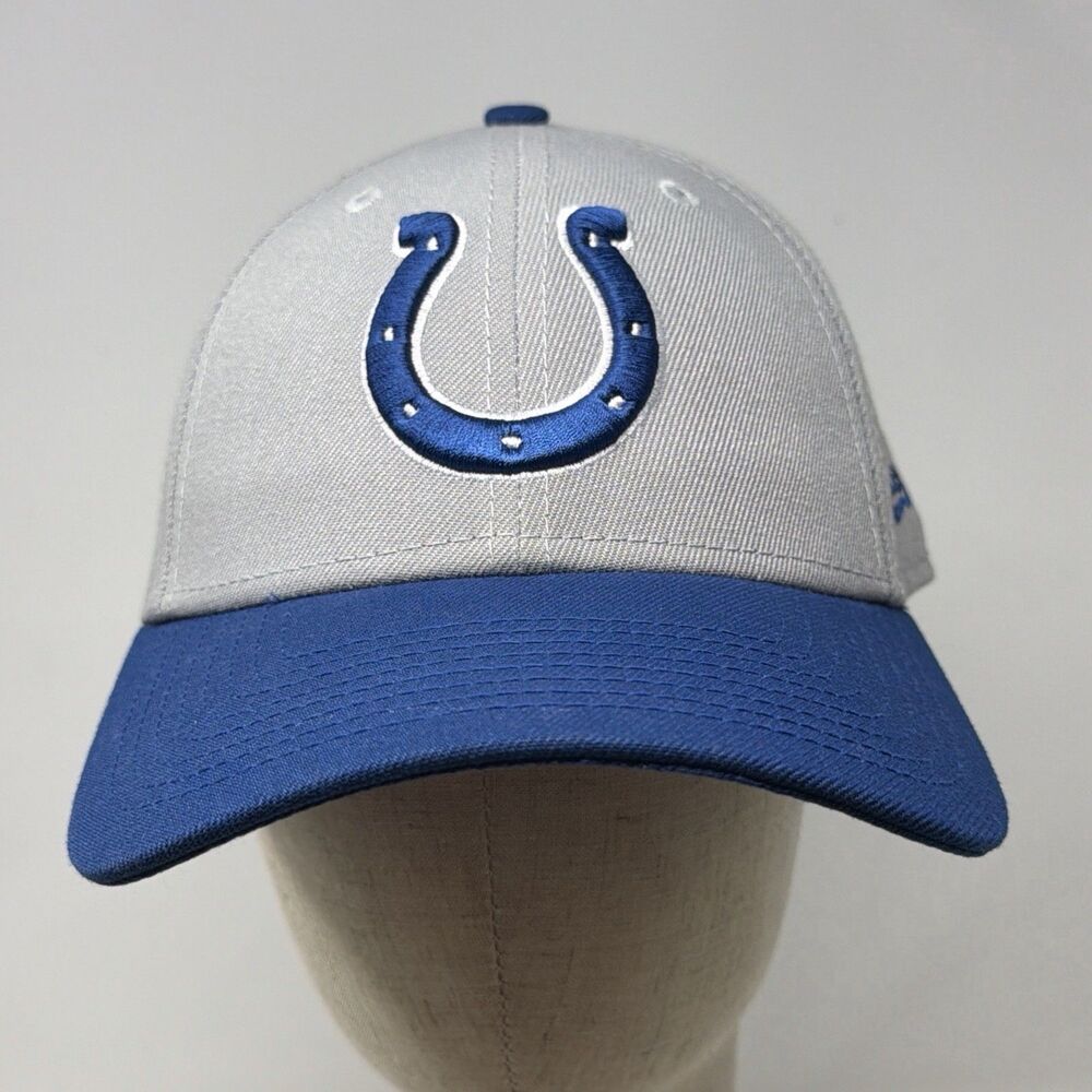 New Era 9FORTY Indianapolis Colts Hat Gray Blue NFL Adjustable Strapback Cap
